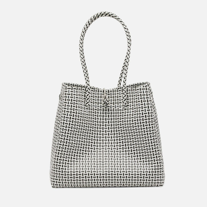 Izmir, Black/White, Shopper Bag, Recycled Plastic