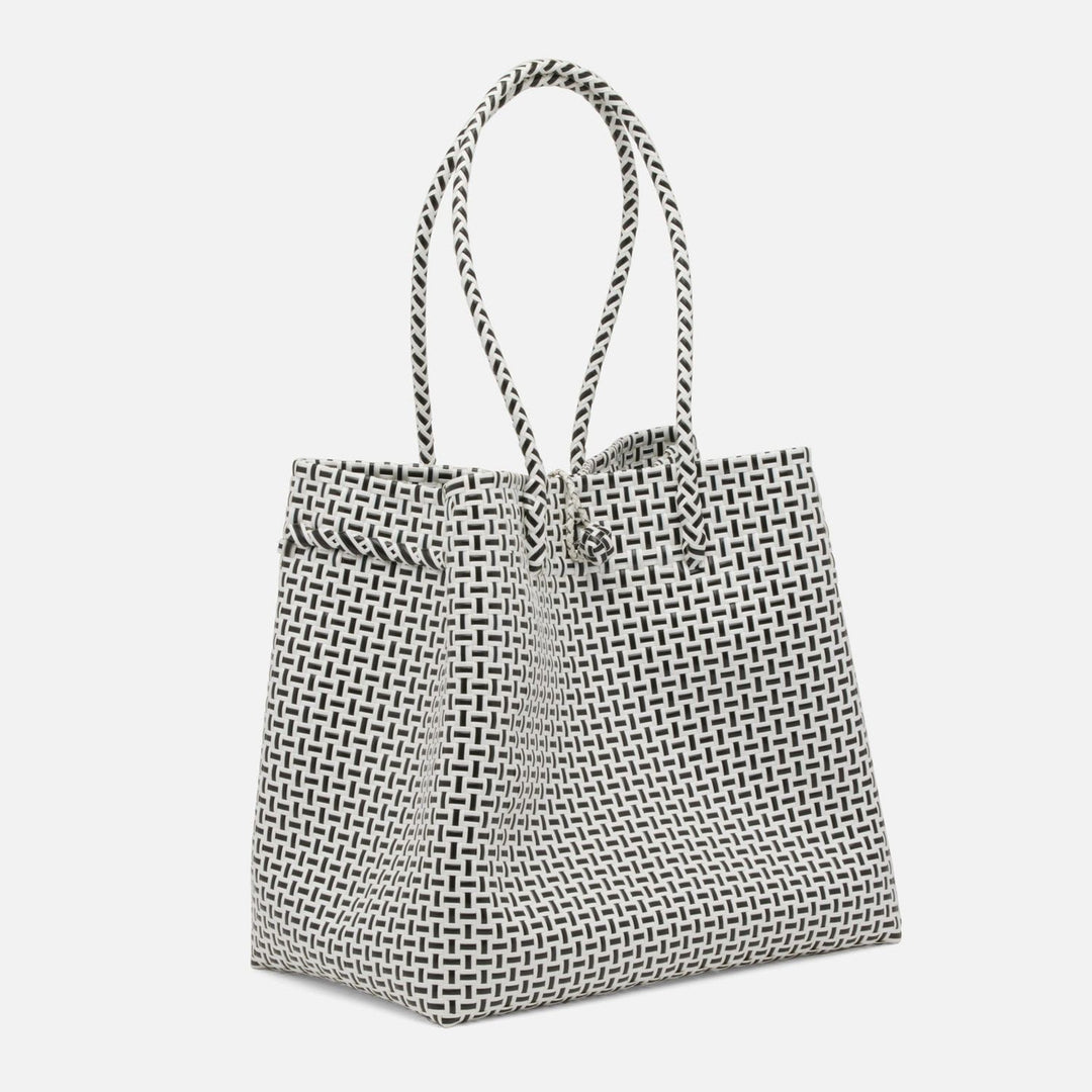 Izmir, Black/White, Shopper Bag, Recycled Plastic