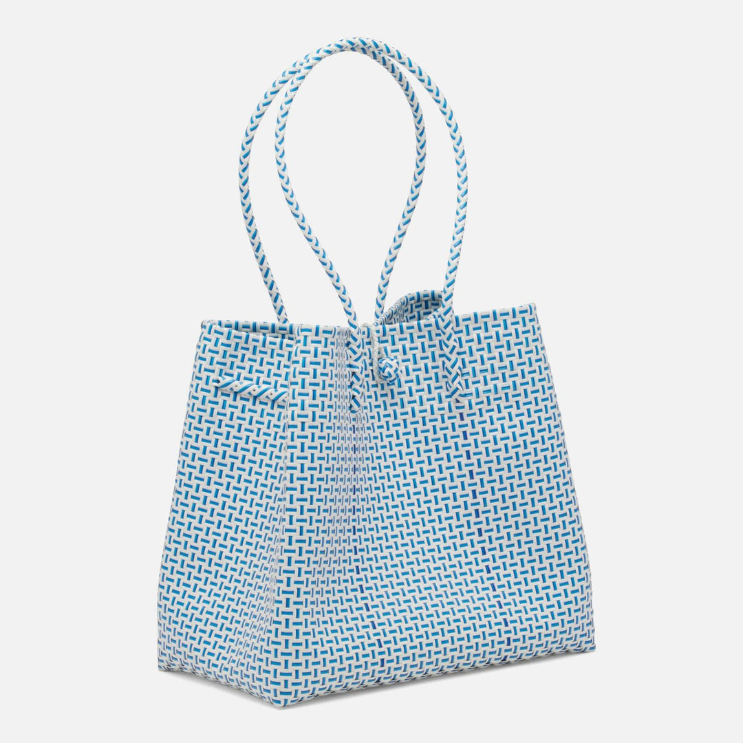 Izmir, Blue/White, Shopper Bag, Recycled Plastic