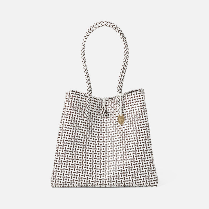 Izmir, Brown/White, Shopper Bag, Recycled Plastic