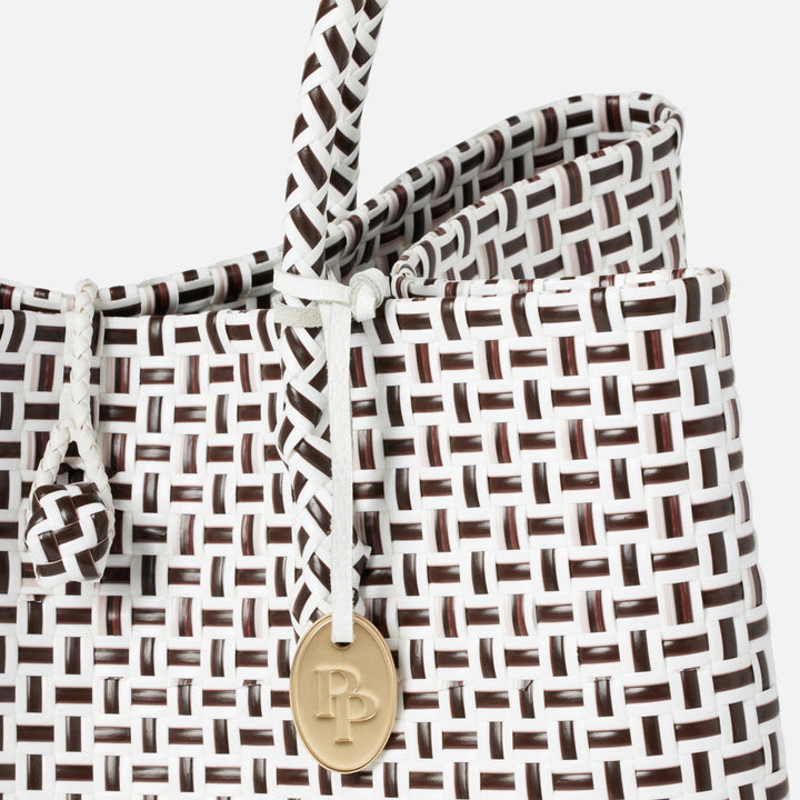 Izmir, Brown/White, Shopper Bag, Recycled Plastic