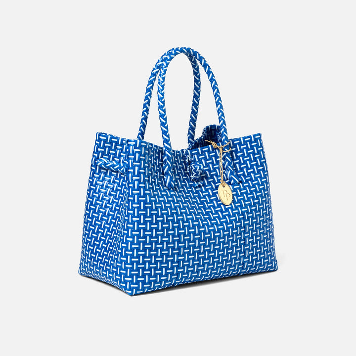 Izmir, Cobalt Blue/White, Shopper Bag, Small, Recycled Plastic
