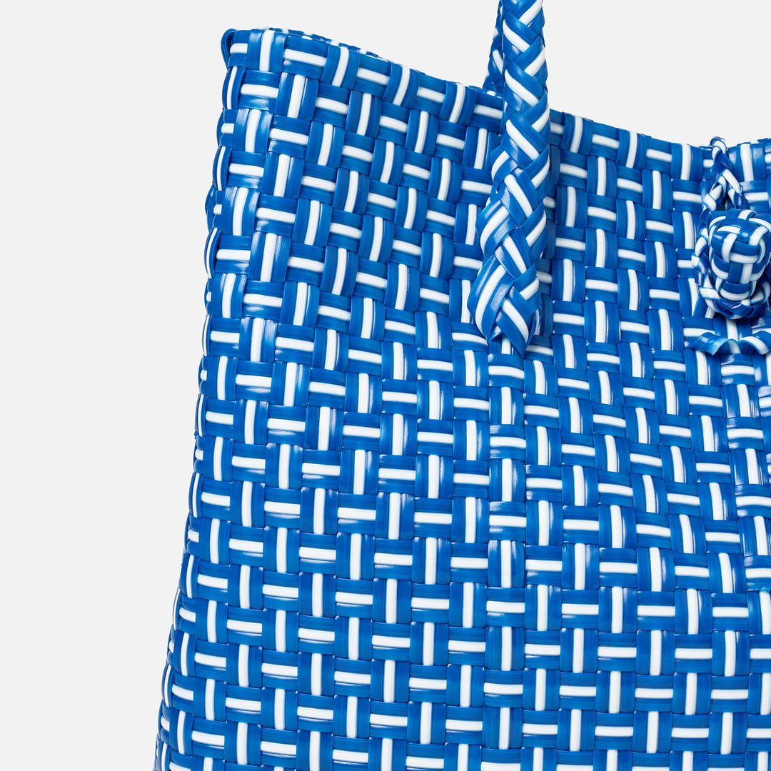 Izmir, Cobalt Blue/White, Shopper Bag, Small, Recycled Plastic