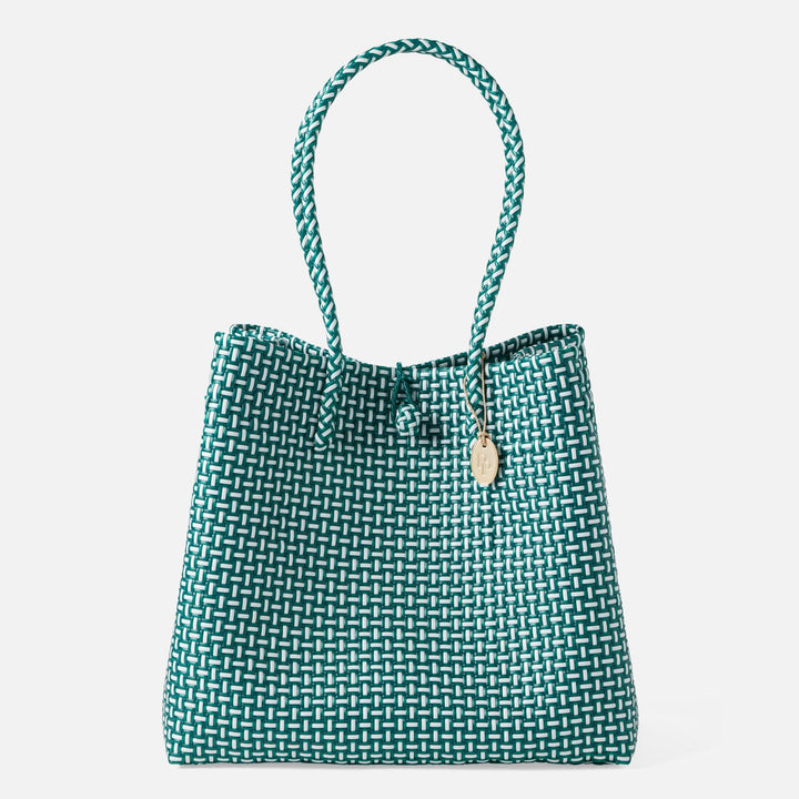 Izmir, Green/White, Shopper Bag, Recycled Plastic