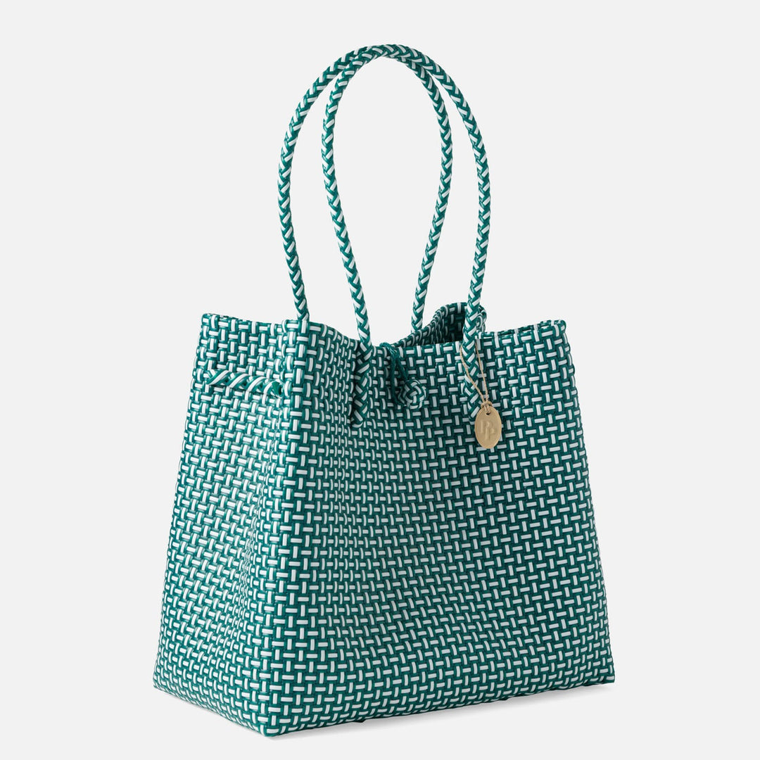 Izmir, Green/White, Shopper Bag, Recycled Plastic