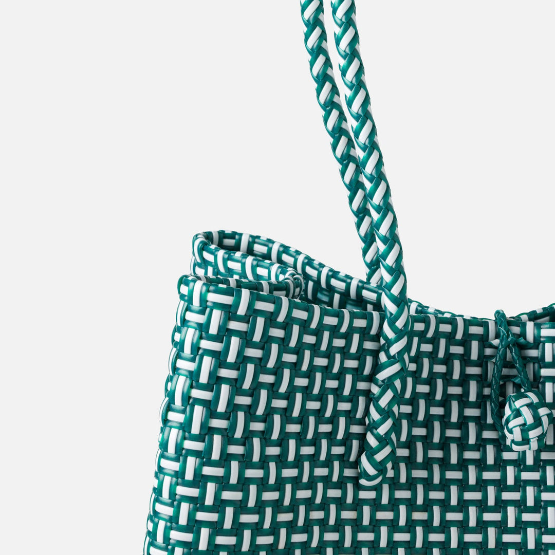 Izmir, Green/White, Shopper Bag, Recycled Plastic
