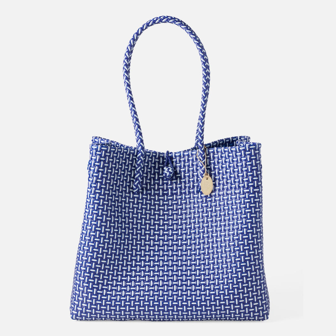 Izmir, Navy/White, Shopper Bag, Recycled Plastic