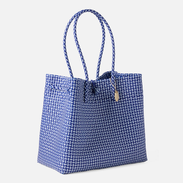 Izmir, Navy/White, Shopper Bag, Recycled Plastic