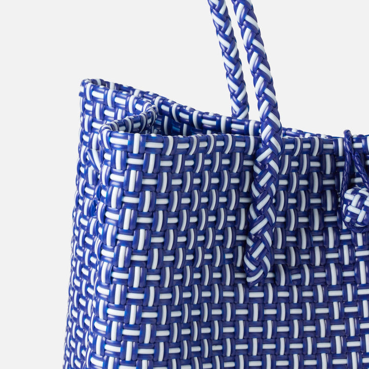Izmir, Navy/White, Shopper Bag, Recycled Plastic