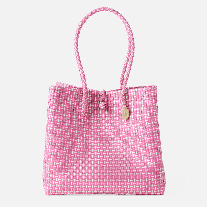 Izmir, Pink/White, Shopper Bag, Recycled Plastic