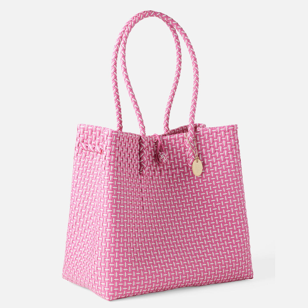 Izmir, Pink/White, Shopper Bag, Recycled Plastic