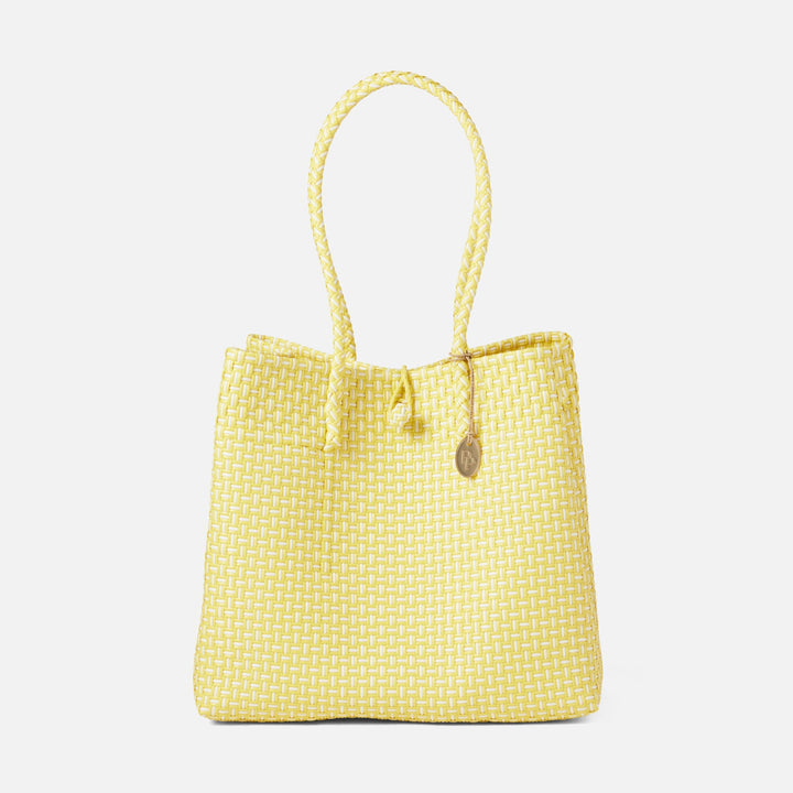 Izmir, Soft Yellow/White, Shopper Bag, Recycled Plastic