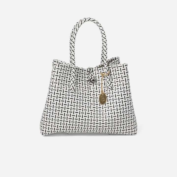 Izmir, White/Brown, Shopper Bag, Small, Recycled Plastic