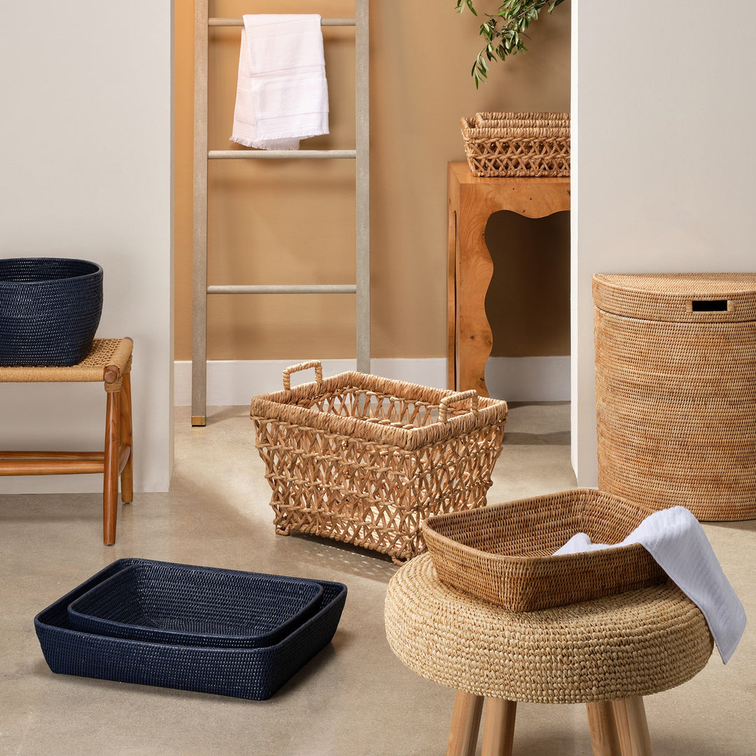 Kazan, Midnight Blue, Storage Baskets, Rattan, Pack/2