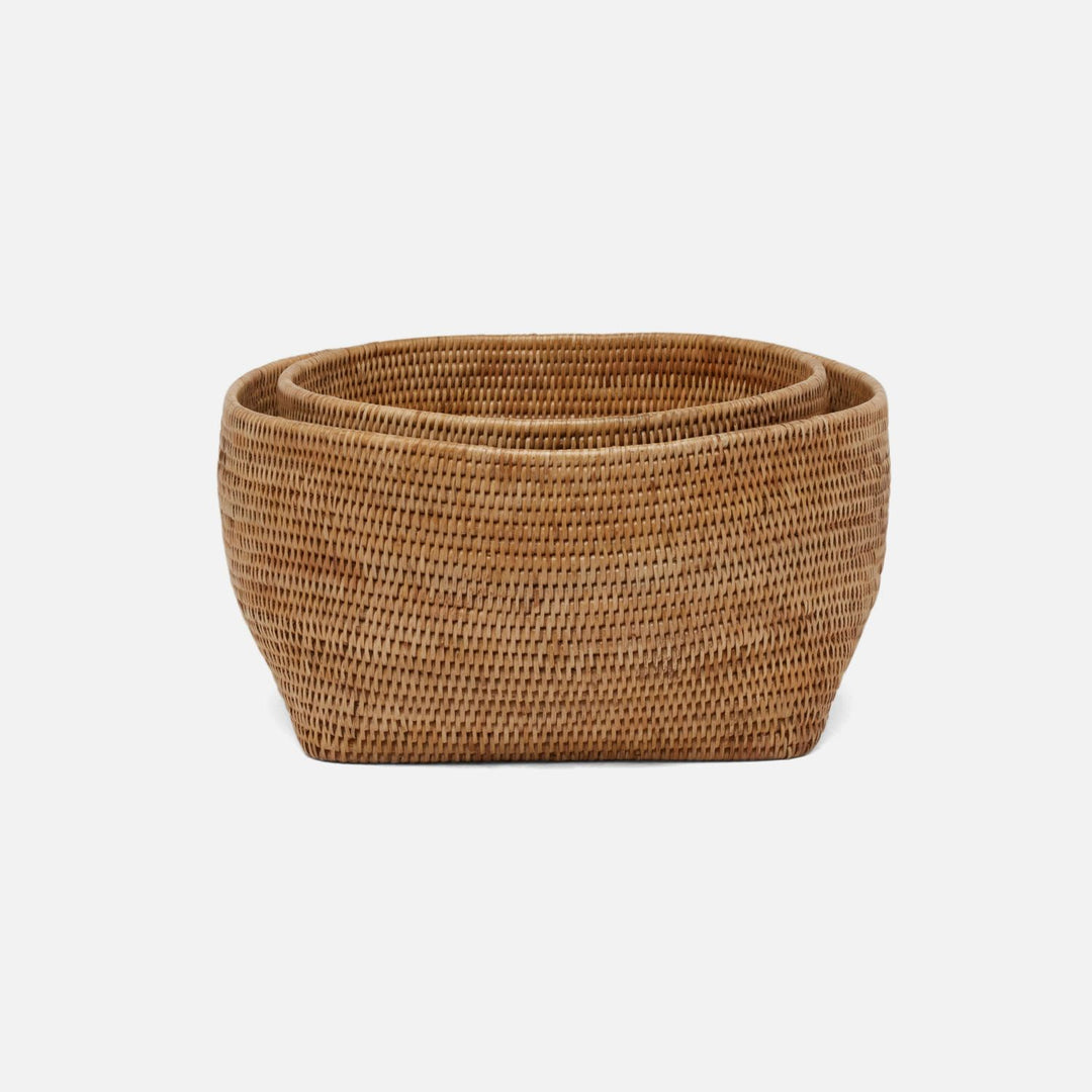 Kazan, Natural, Nested Baskets, Round, Rattan, S/2