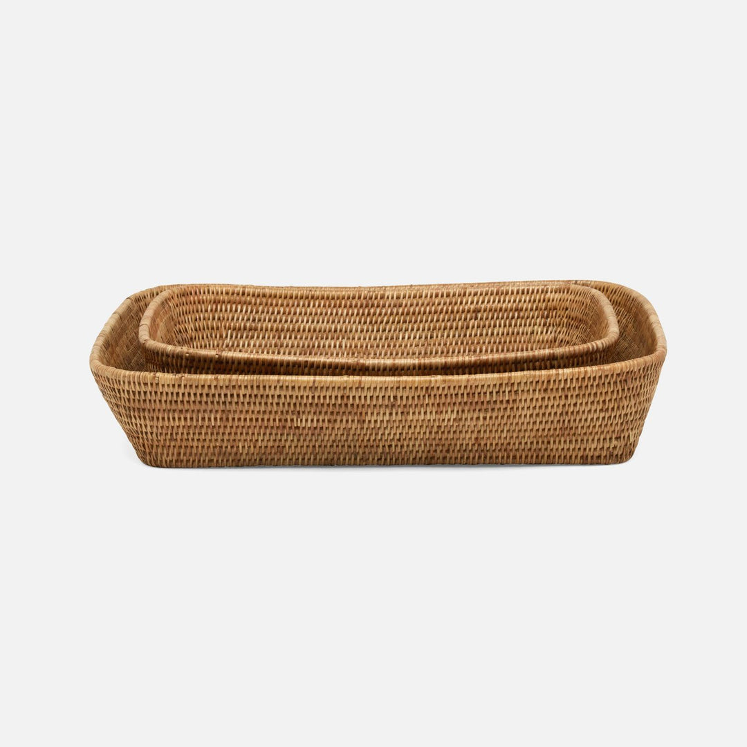 Kazan, Natural, Baskets, Rectangular, Rattan, S/2