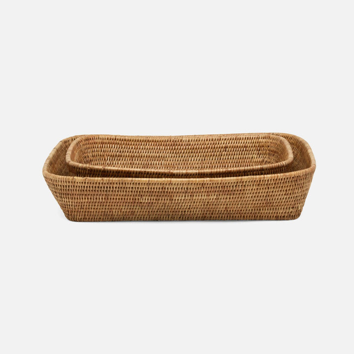 Kazan, Natural, Baskets, Rectangular, Rattan, S/2