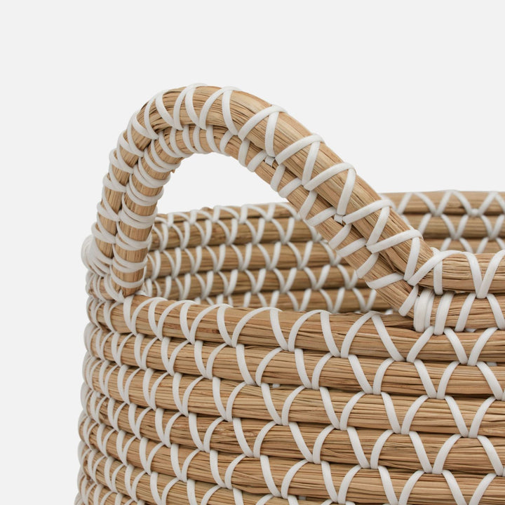 Kendari, White/Natural, Nested Baskets, Round, Seagrass, S/2