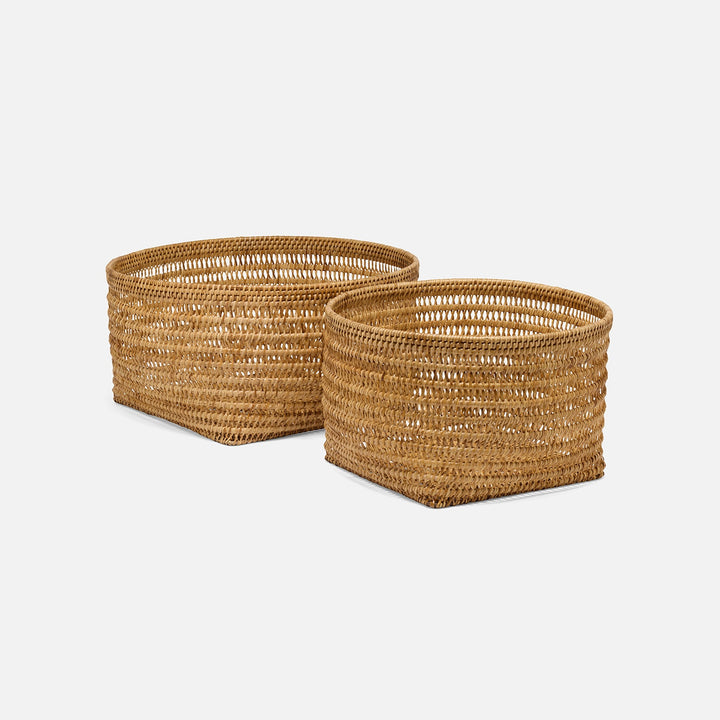 Laredo, Natural, Nested Baskets, Round, Rattan, S/2