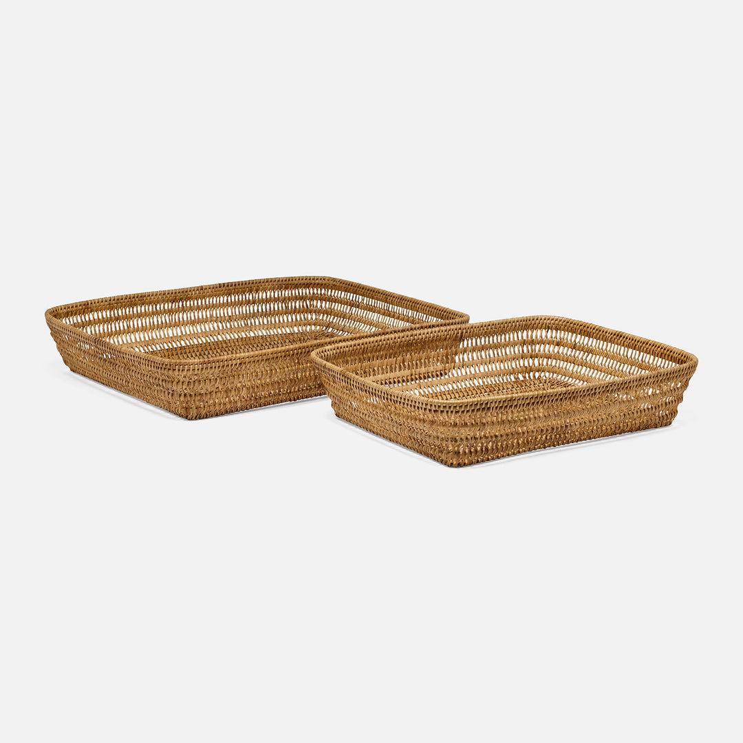 Laredo, Natural, Baskets, Rectangular, Rattan, S/2