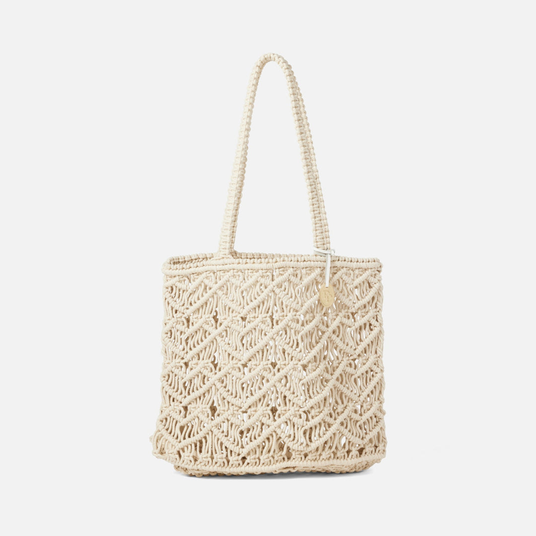 Nadir, Natural, Macramé Beach Bag, Small, Cotton