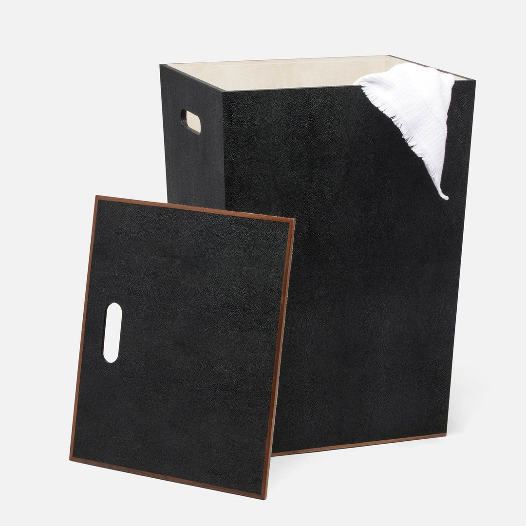 Northwich, Black, Hamper, Rectangular Tapered, Realistic Faux Shagreen