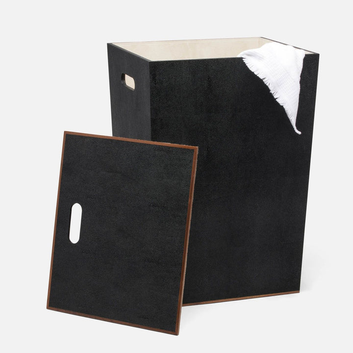 Northwich, Black, Hamper, Rectangular Tapered, Realistic Faux Shagreen