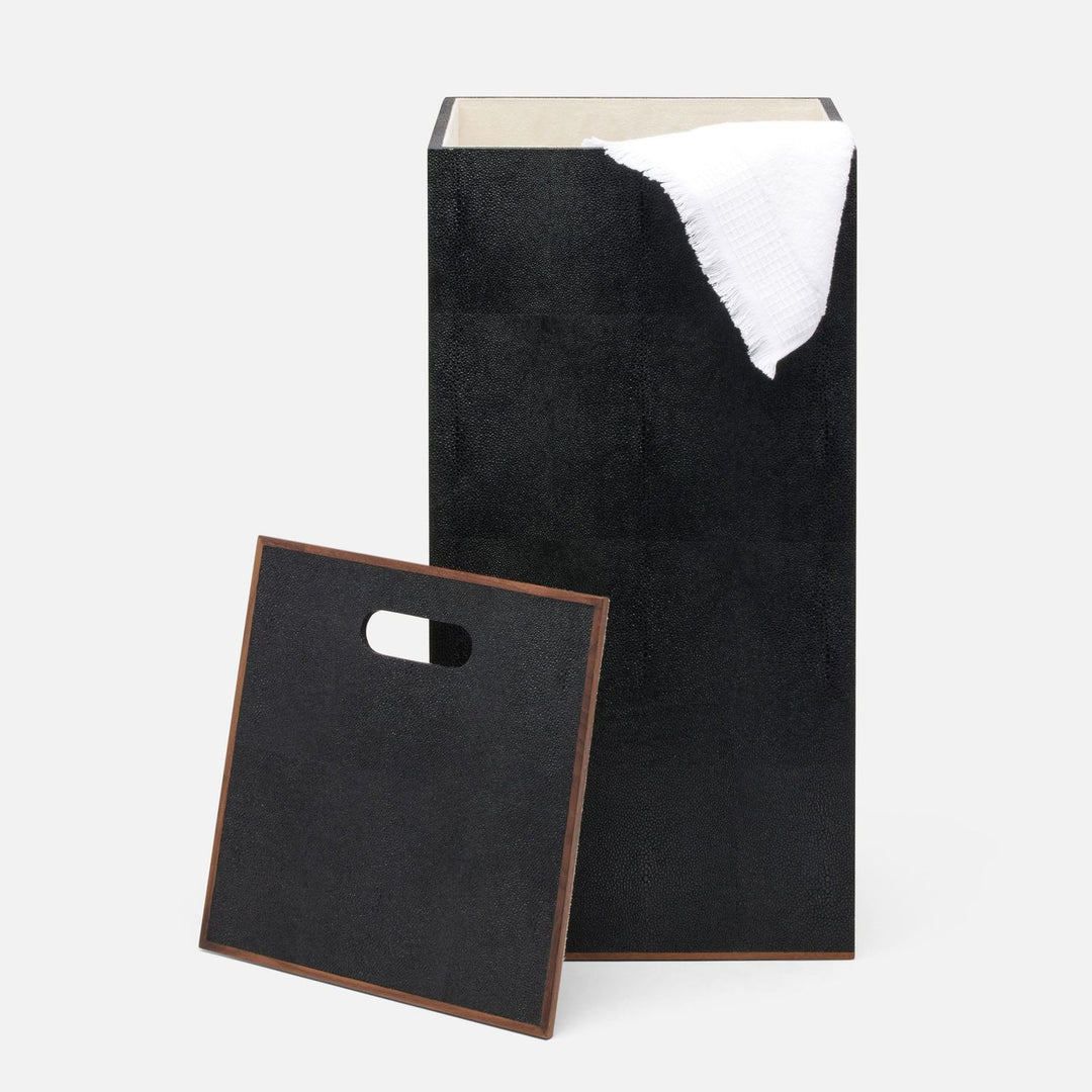 Northwich, Black, Hamper, Square Straight, Realistic Faux Shagreen