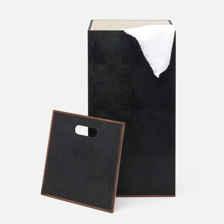 Northwich, Black, Hamper, Square Straight, Realistic Faux Shagreen