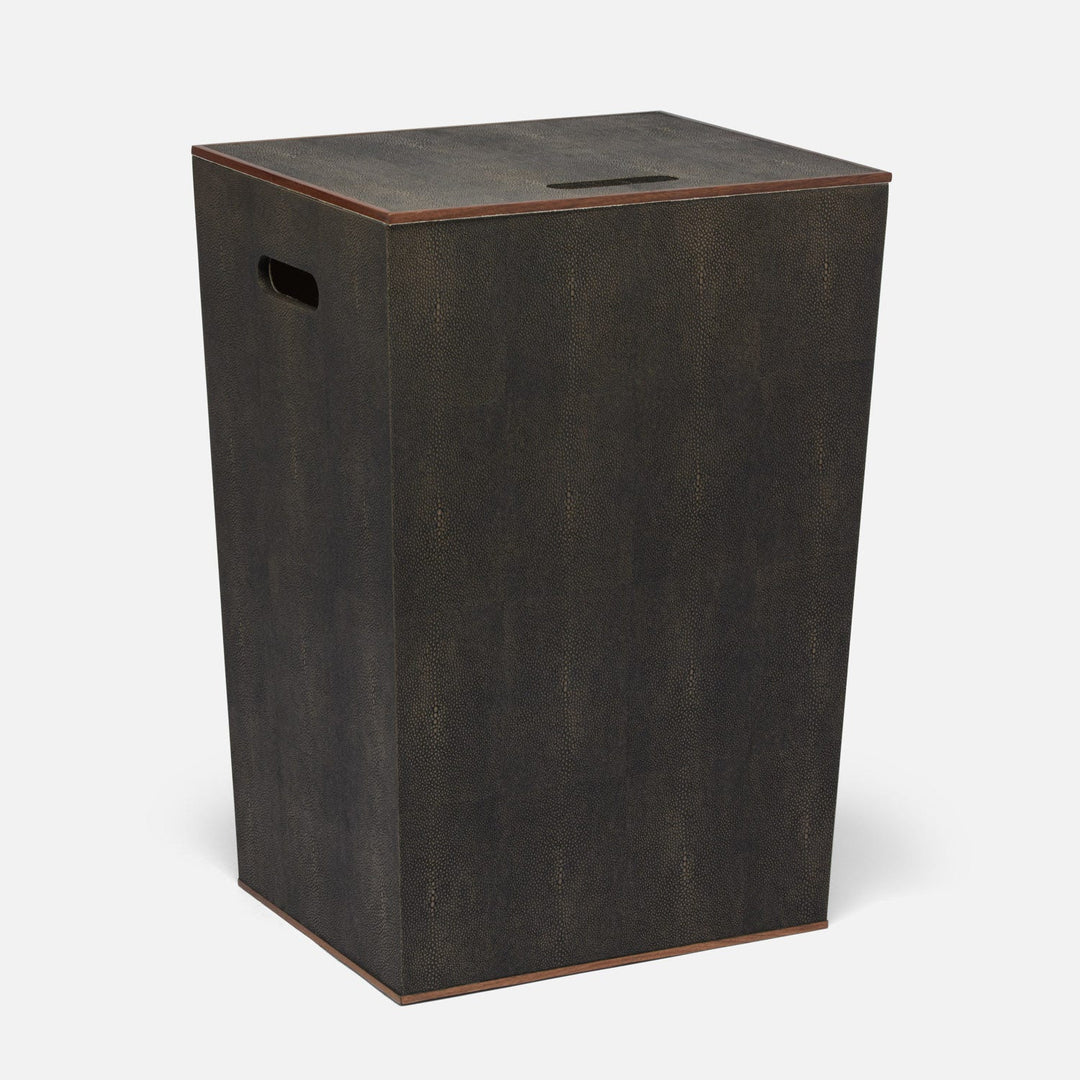 Northwich, Dark Mushroom, Hamper, Rectangular Tapered, Realistic Faux Shagreen