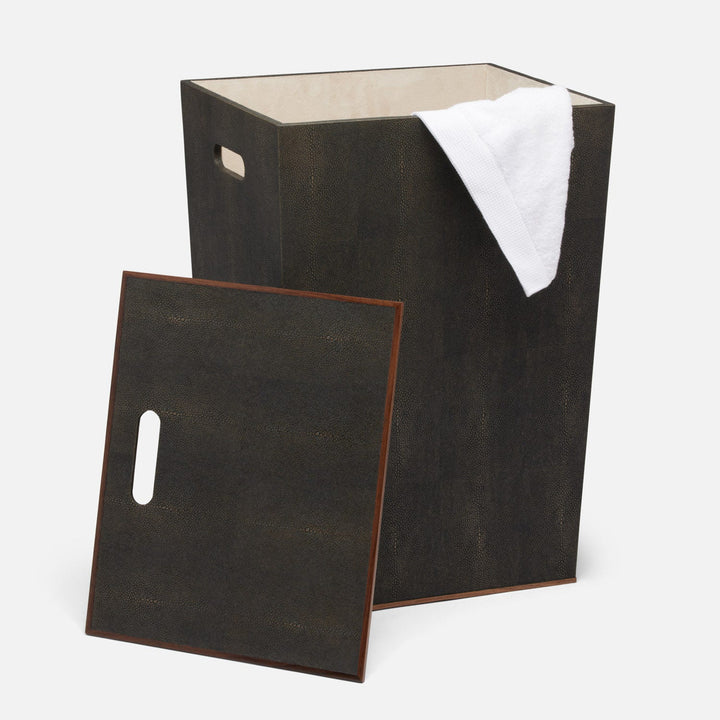 Northwich, Dark Mushroom, Hamper, Rectangular Tapered, Realistic Faux Shagreen
