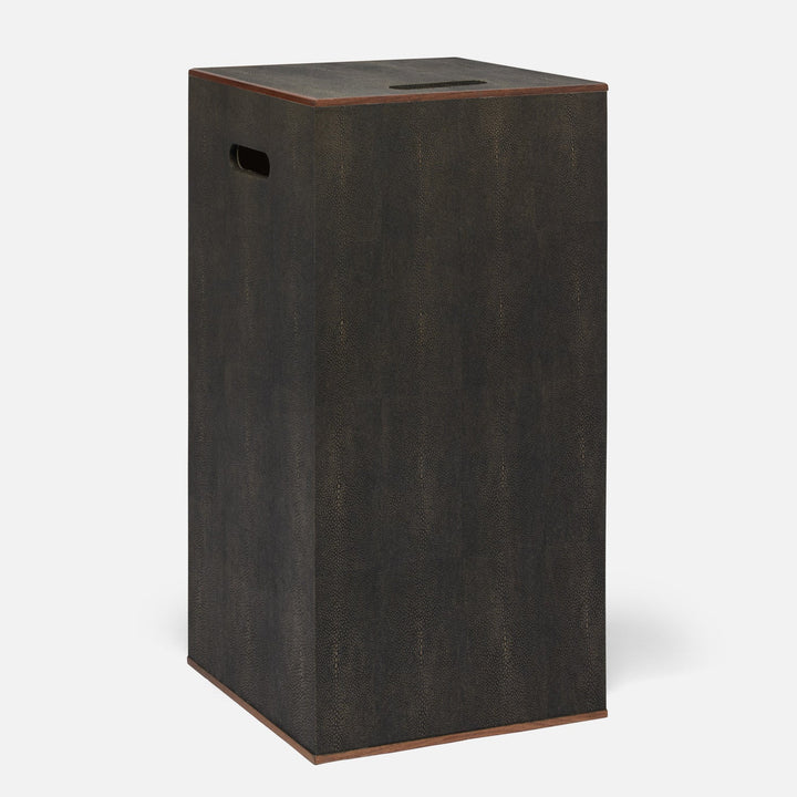 Northwich, Dark Mushroom, Hamper, Square Straight, Realistic Faux Shagreen