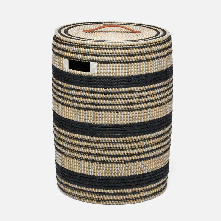 Olinda, Black/Natural, Hamper, Round, Seagrass