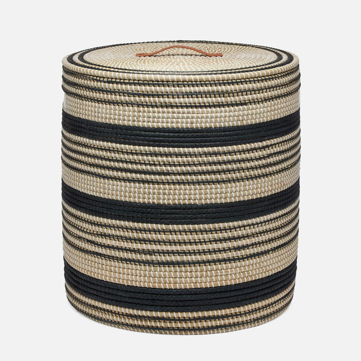 Olinda, Black/Natural, Oversize Hamper, Round, Seagrass