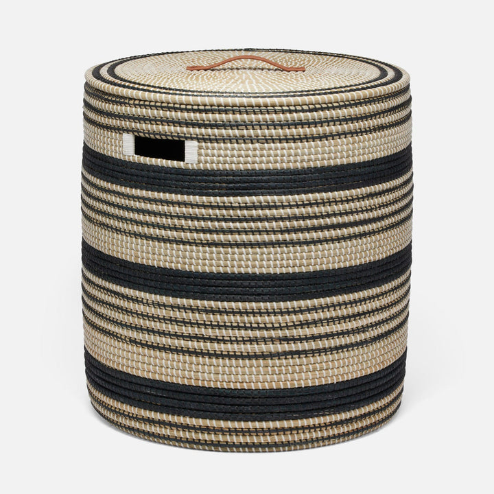 Olinda, Black/Natural, Oversize Hamper, Round, Seagrass