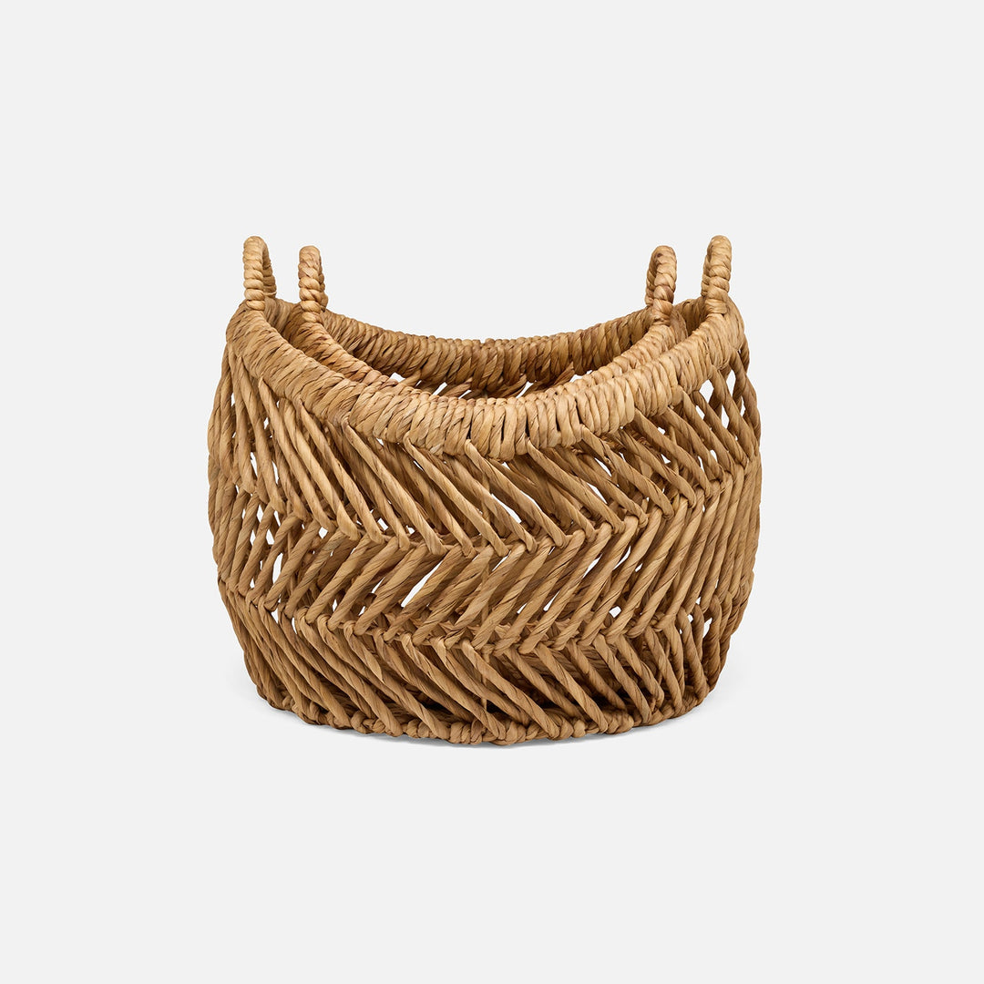 Olivia, Natural, Nested Baskets, Zigzag, Water Hyacinth, S/2