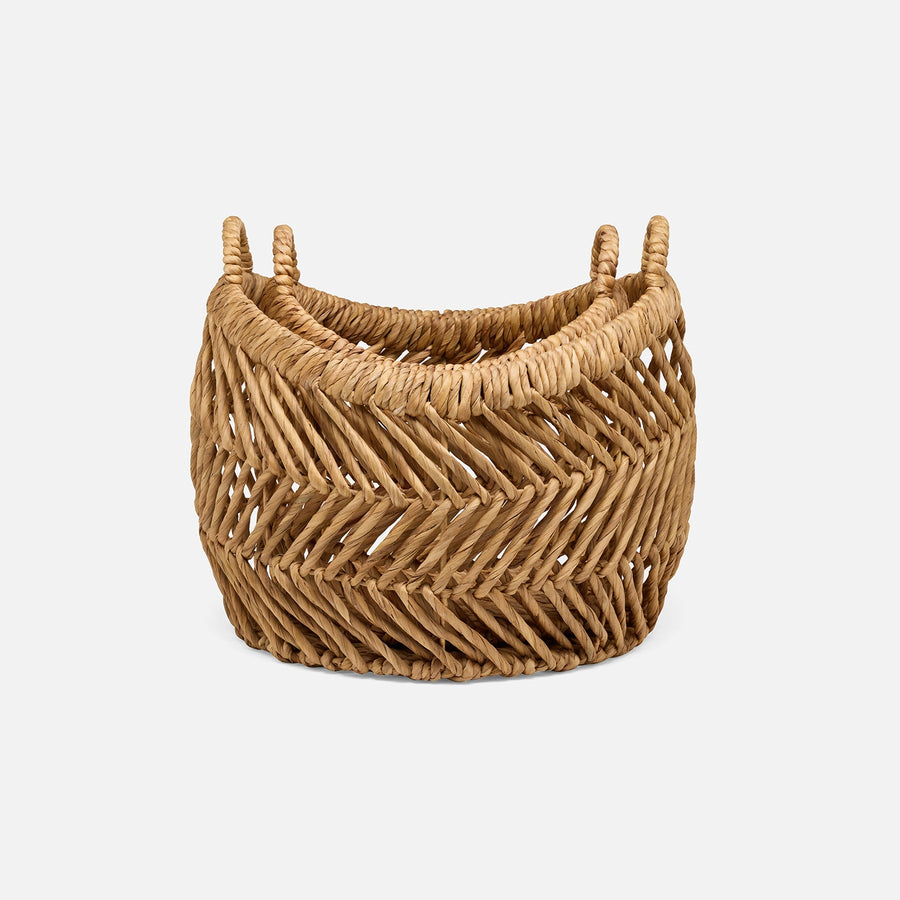Olivia, Natural, Nested Baskets, Zigzag, Water Hyacinth, S/2