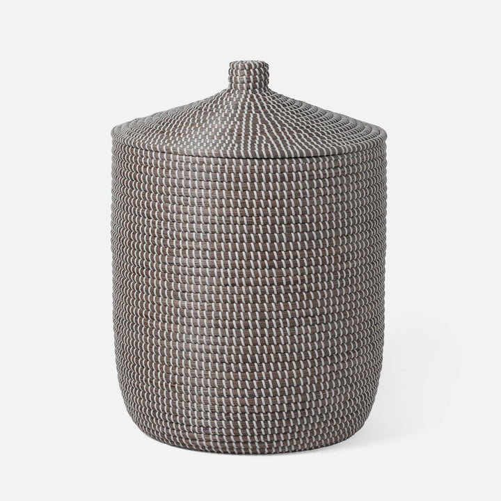 Roslyn, Gray/White, Basket, Tall, Seagrass