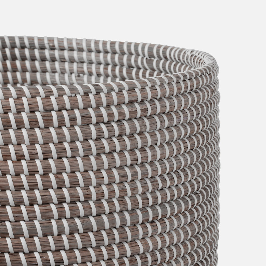 Roslyn, Gray/White, Basket, Tall, Seagrass