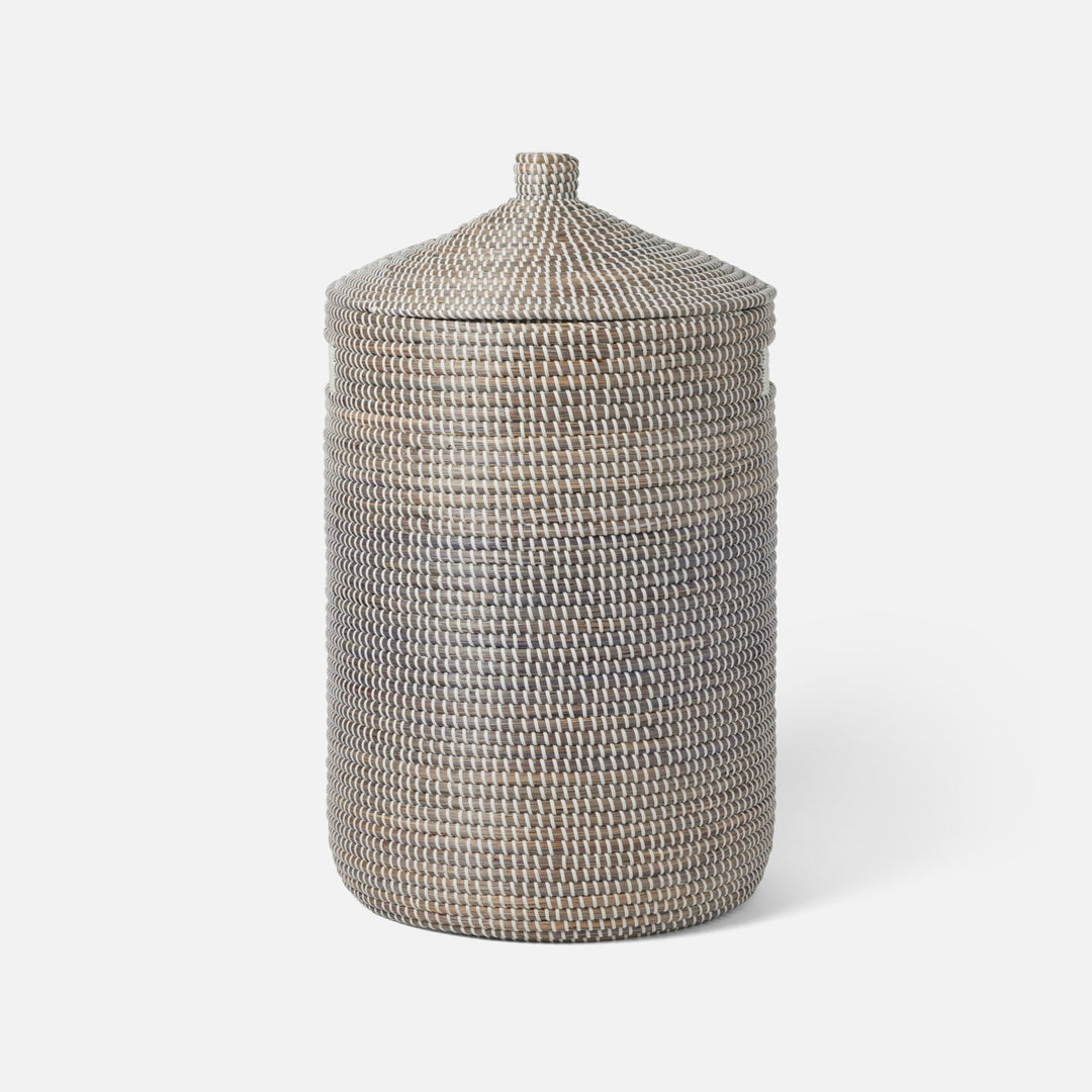 Roslyn, Gray/White, Hamper, Seagrass