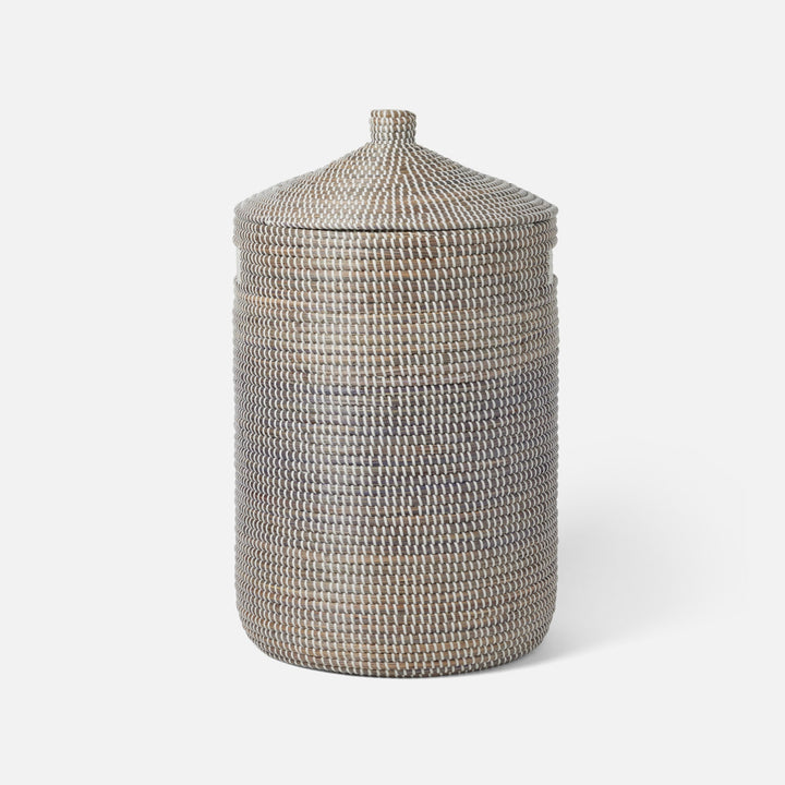 Roslyn, Gray/White, Hamper, Seagrass