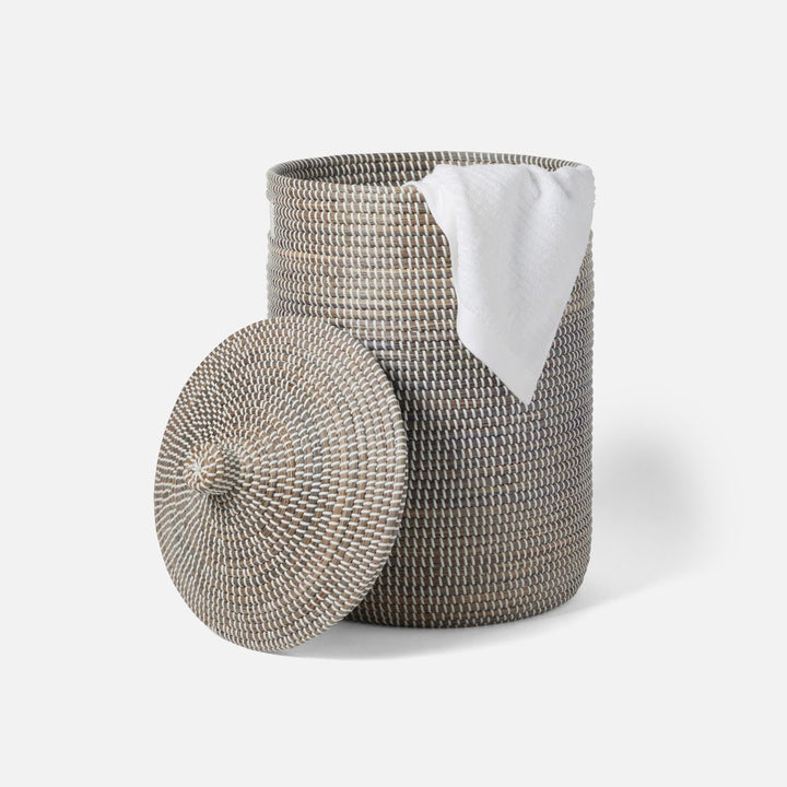 Roslyn, Gray/White, Hamper, Seagrass