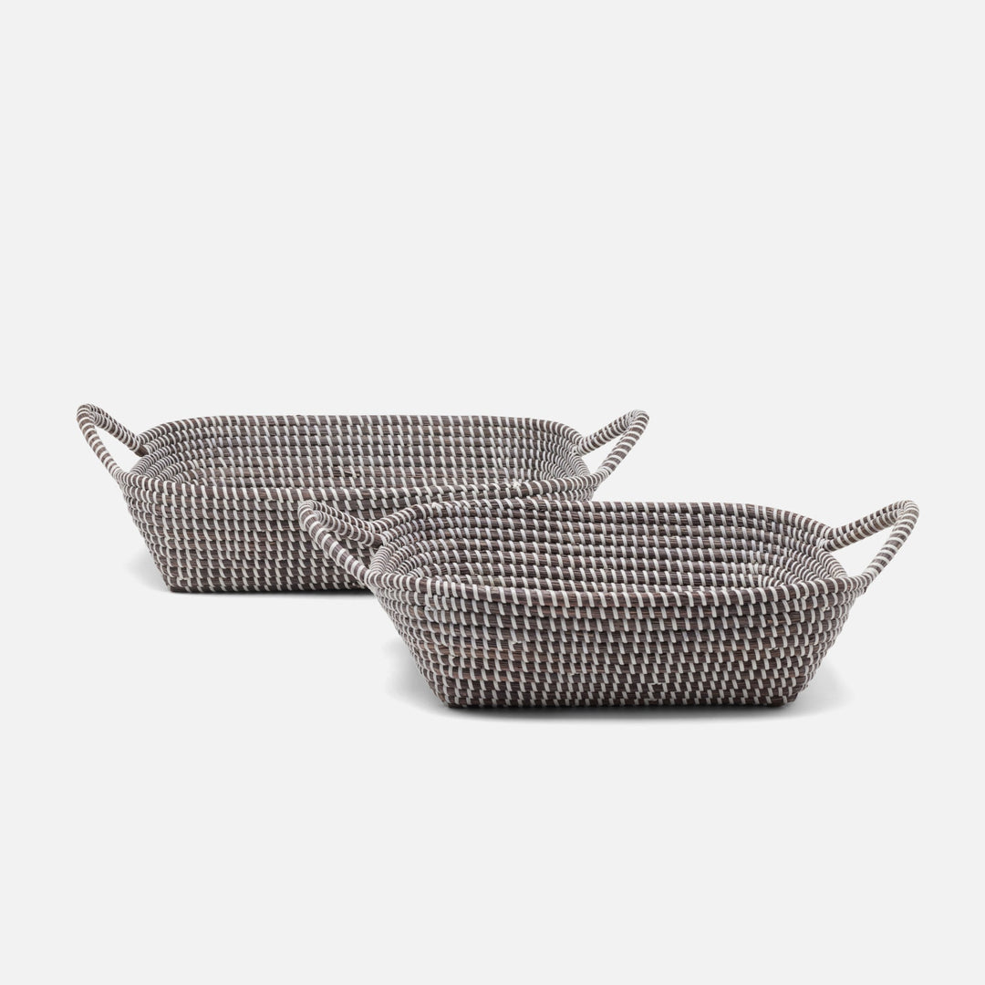 Roslyn, Gray/White, Storage Baskets, Seagrass, S/2
