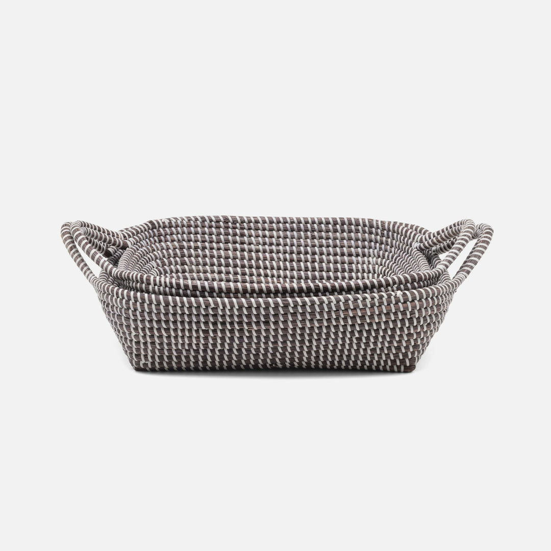 Roslyn, Gray/White, Storage Baskets, Seagrass, S/2
