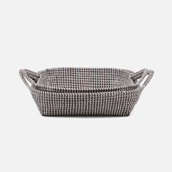 Roslyn, Gray/White, Storage Baskets, Seagrass, S/2