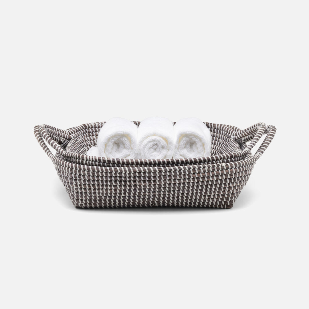 Roslyn, Gray/White, Storage Baskets, Seagrass, S/2