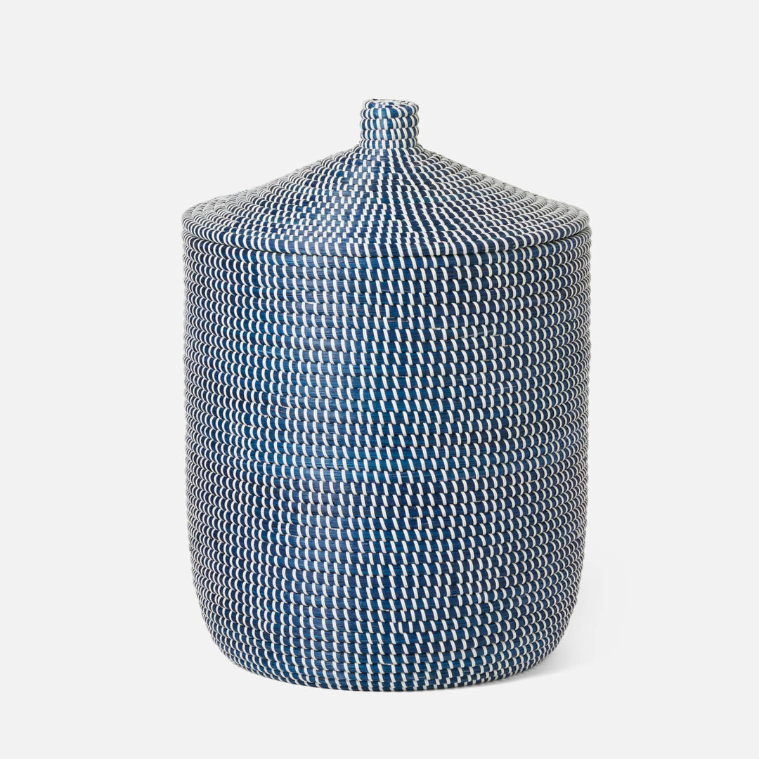 Roslyn, Navy/White, Basket, Tall, Seagrass