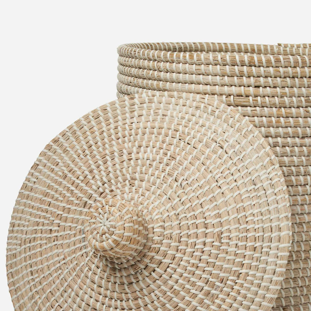 Roslyn, Whitewashed, Basket, Tall, Seagrass