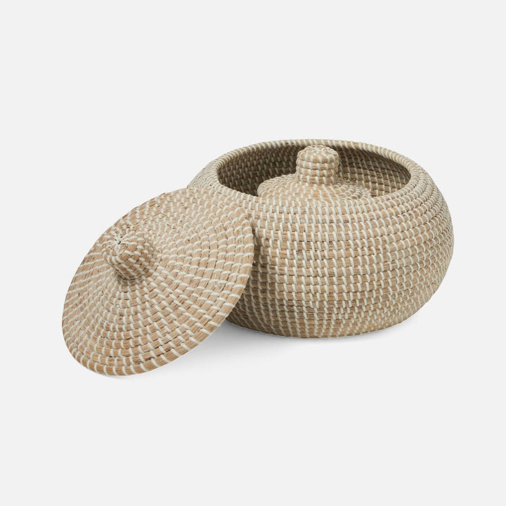 Roslyn, Whitewashed, Baskets, Round, Seagrass, S/2