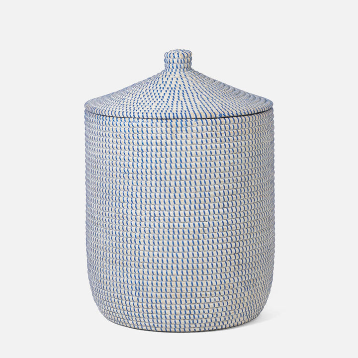 Roslyn, Whitewashed/Navy, Basket, Tall, Seagrass